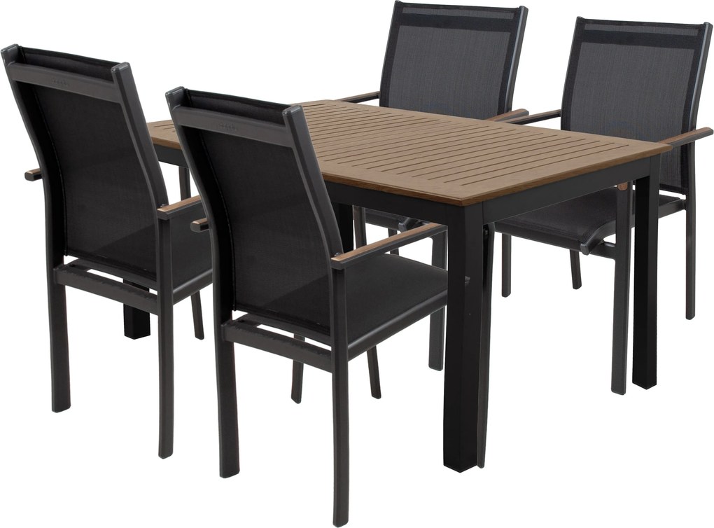 Doppler EXPERT WOOD Plus, obdĺžnikový stôl, 4+1