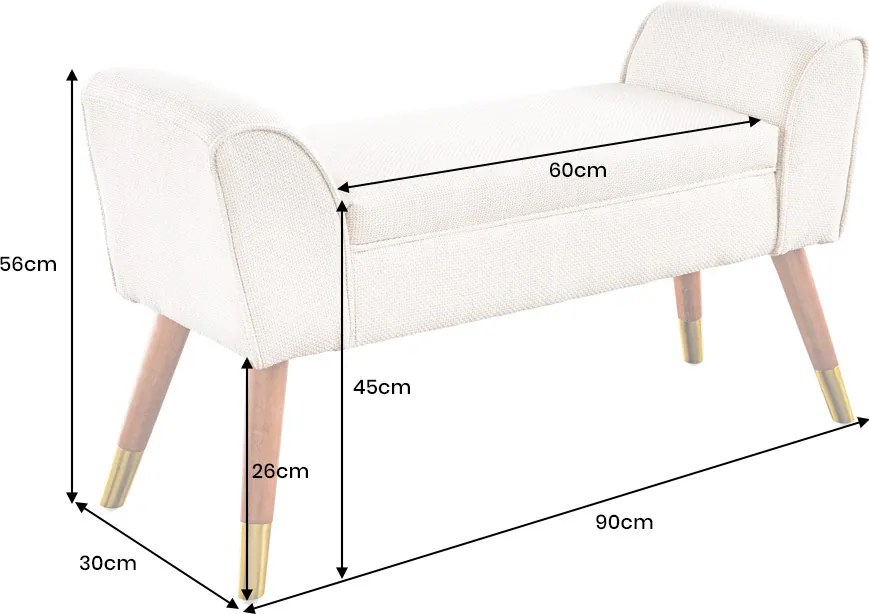 Dizajnová lavica Dafina 90 cm antracitová