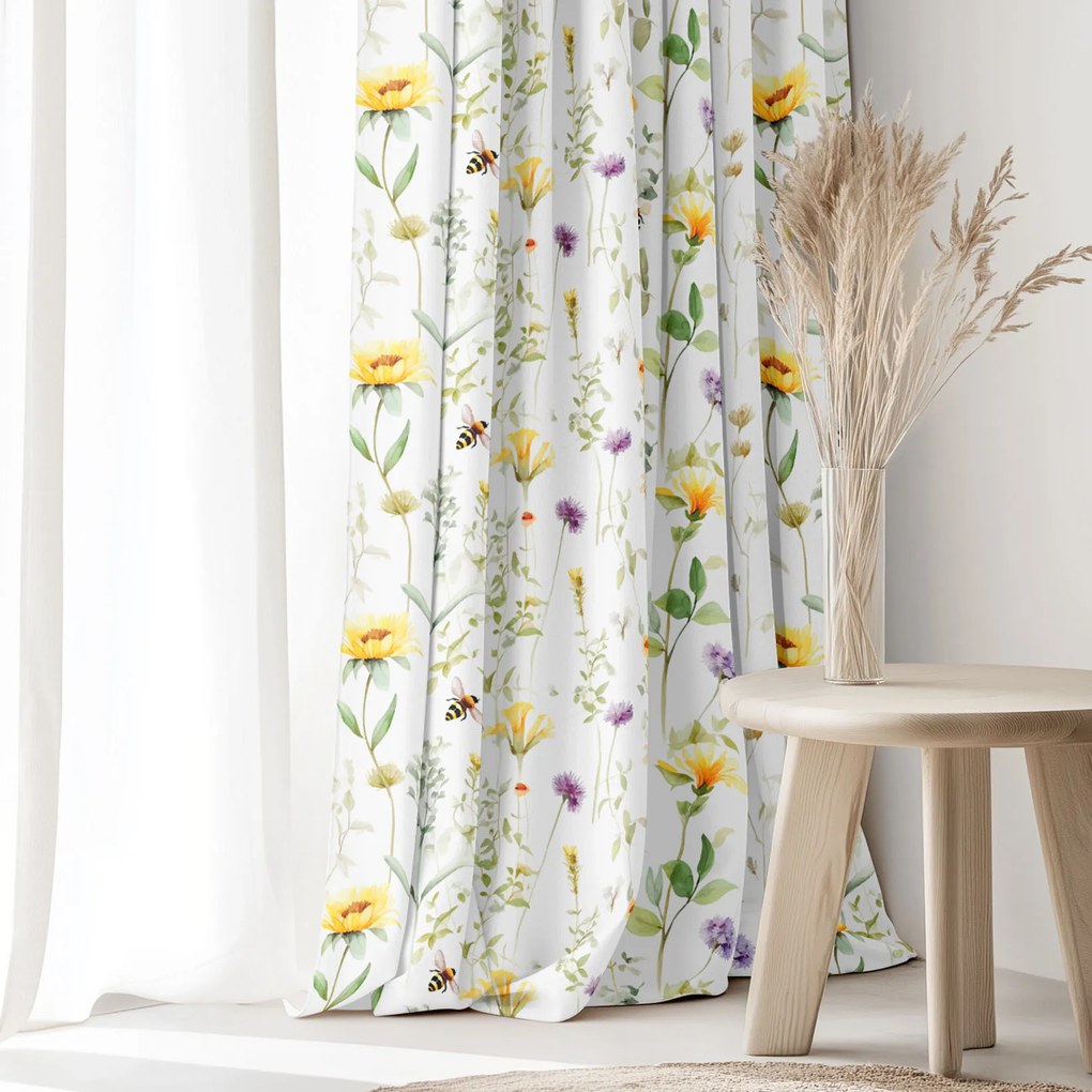 Goldea dekoračný záves - lúčny svet 140x150 cm