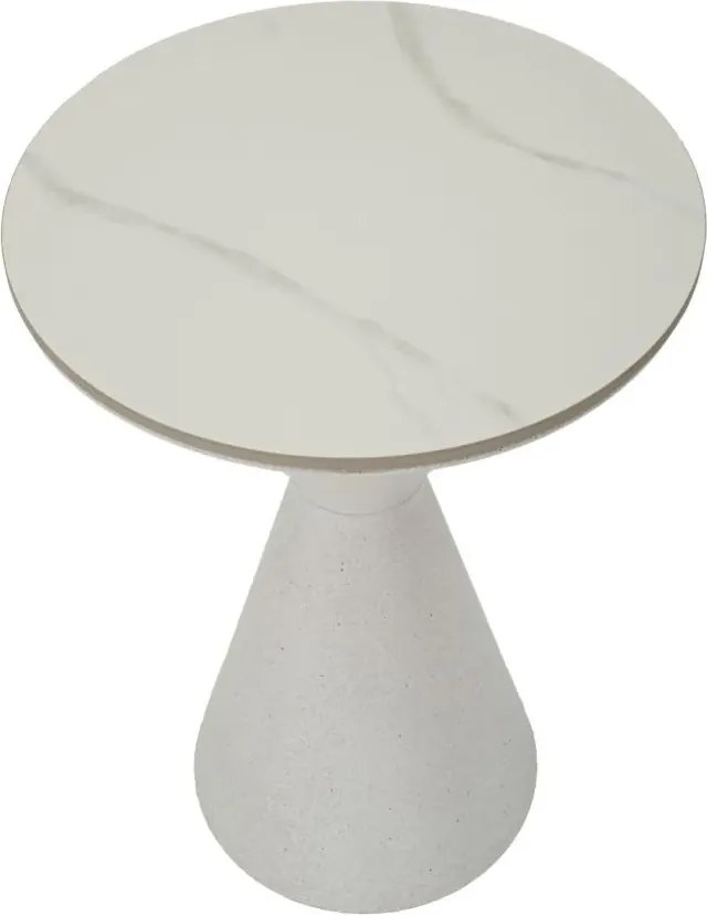 Odkladací stolík Biely 44 cm mramor/biely