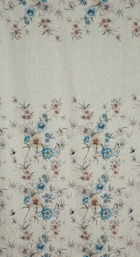 ZÁVES NA KRÚŽKOCH IVY 140X250 CM KVETY