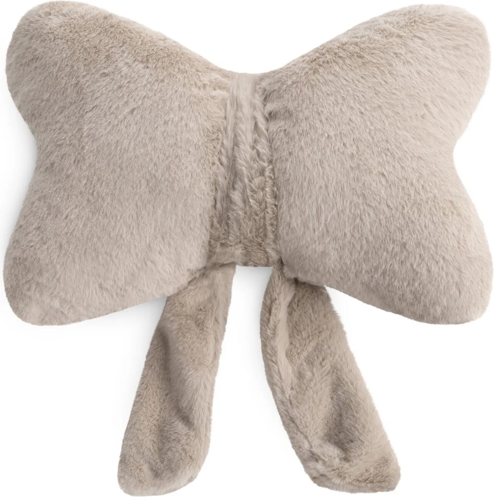 DEKORAČNÝ VANKÚŠ BOW 37X30 CM SVETLOBÉŽOVÁ