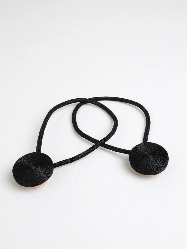 Magnetická spona na závesy Eliana (2ks) - čierna