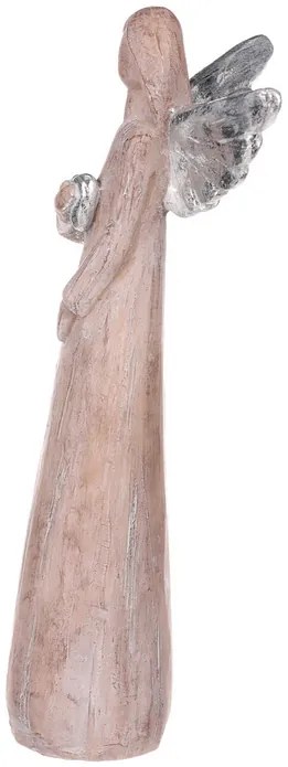 Anjel so strieborným srdcom 24cm