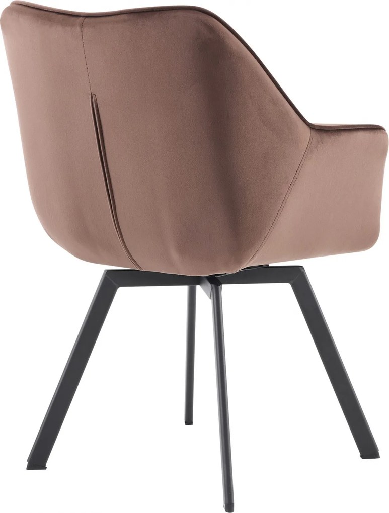 Jedálenská stolička Jordi zamat - hnedá