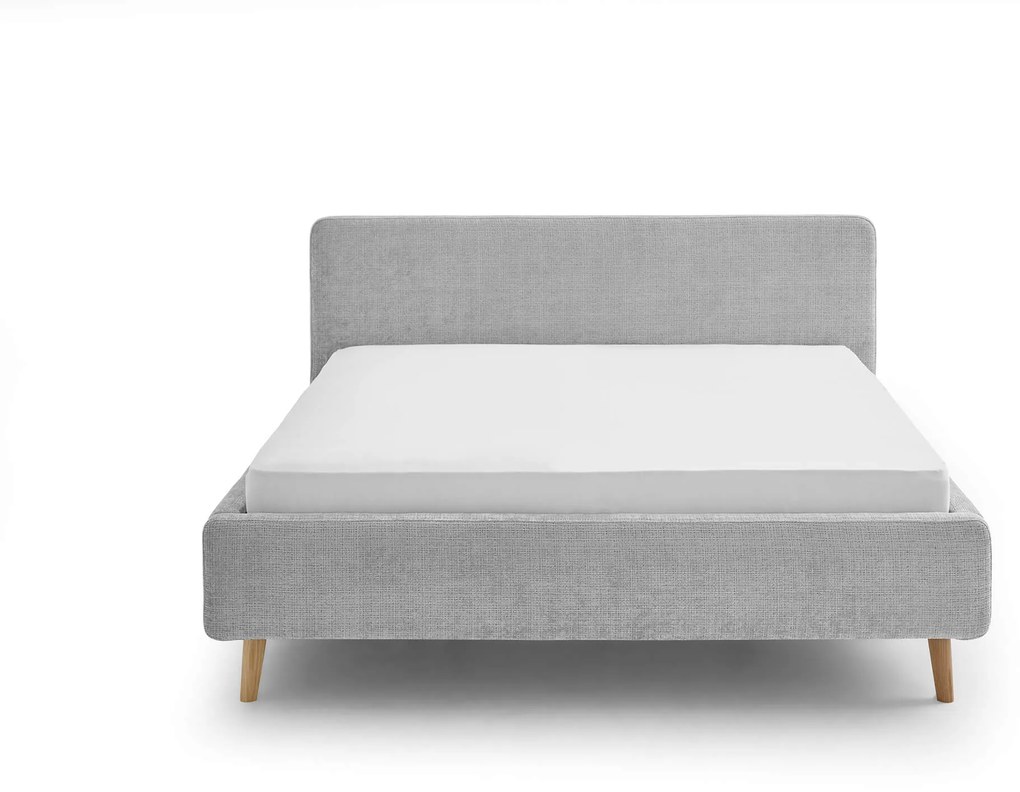 Dvojlôžková posteľ taupe 140 x 200 cm chenille sivá MUZZA