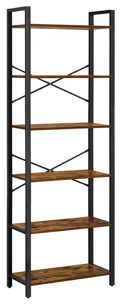 Policový regál Vasagle Luna 66 cm hnedo-čierny