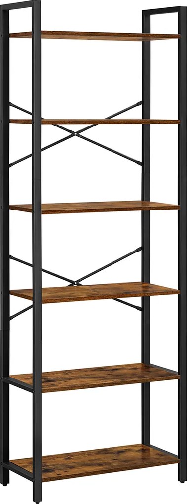 Policový regál Vasagle Luna 66 cm hnedo-čierny