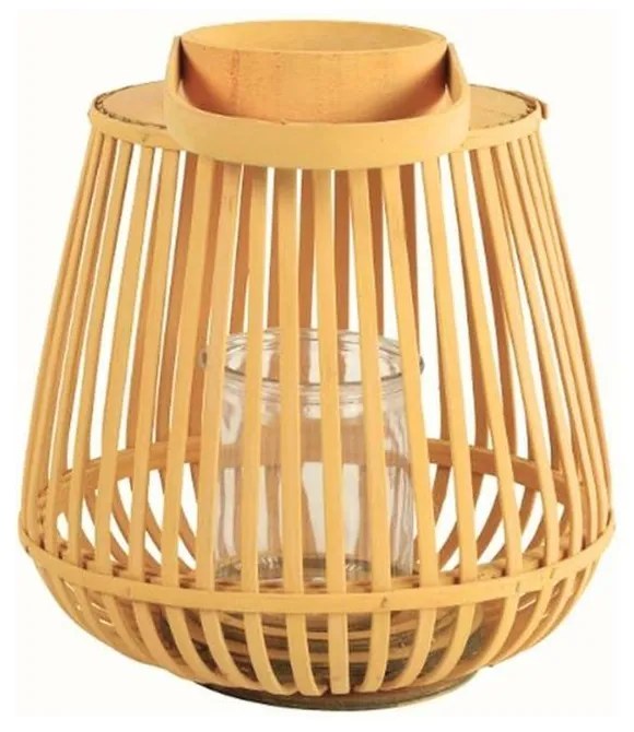 Drevený závesný lampáš AIRA ORANGE s rukoväťou - viac veľkostí Veľkosť: L