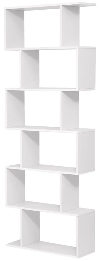 Polica/regál na knihy PRESTON, 70x24x190,5cm, biela Vasagle