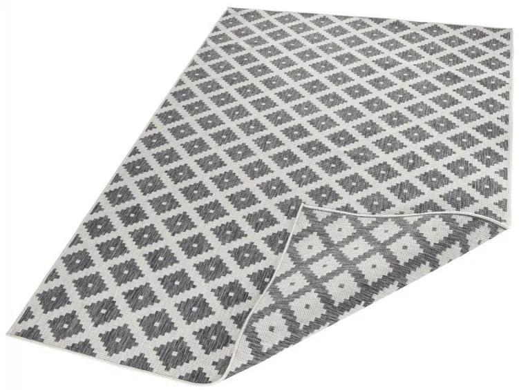 NORTHRUGS - Hanse Home koberce Kusový koberec Twin-Wendeteppiche 103126 grau creme – na von aj na doma - 80x150 cm