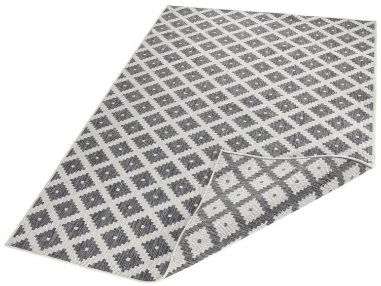 NORTHRUGS - Hanse Home koberce Kusový koberec Twin-Wendeteppiche 103126 grau creme – na von aj na doma - 80x250 cm