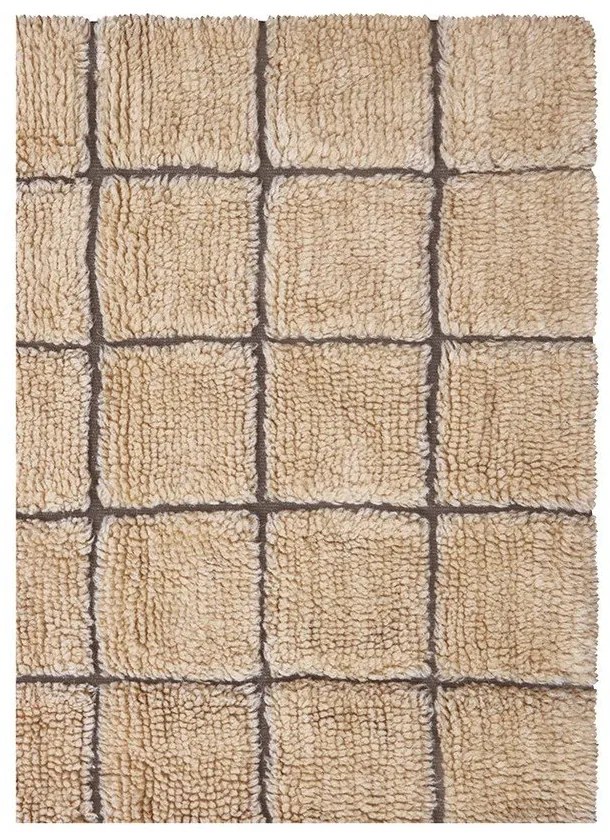 Ručne tkaný vlnený behúň jantárový 80x230 cm Mosaic Amber – Lorena Canals