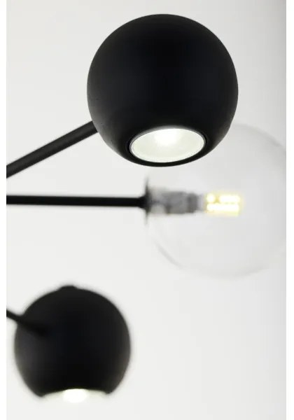 Jupiter 1995 - Luster na tyči MOKA 3xGU10/10W/230V + 3xG9/10W/230V čierna/číra