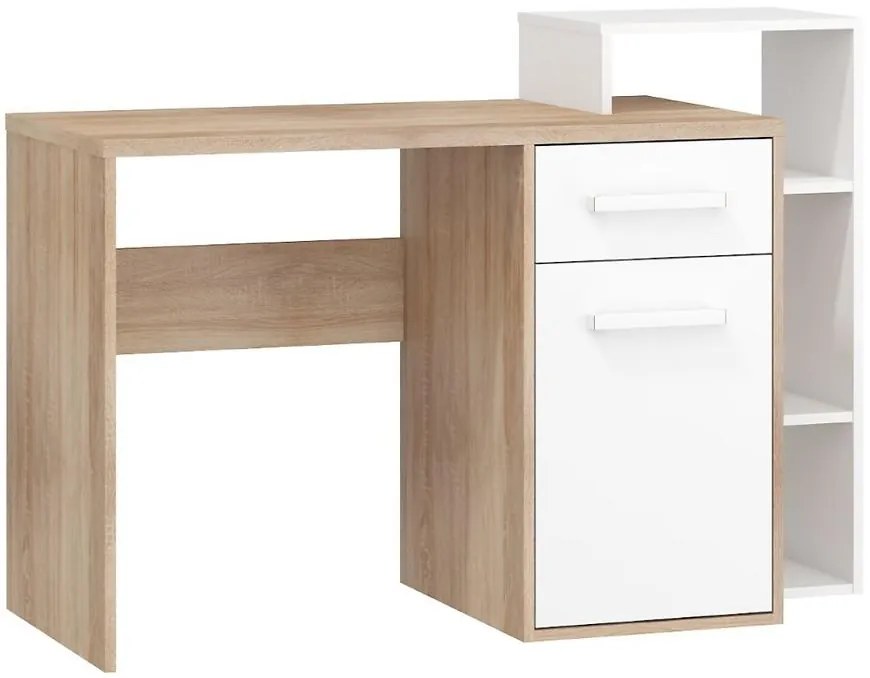 Písací stôl P Rio-04 sonoma svetlý/biely