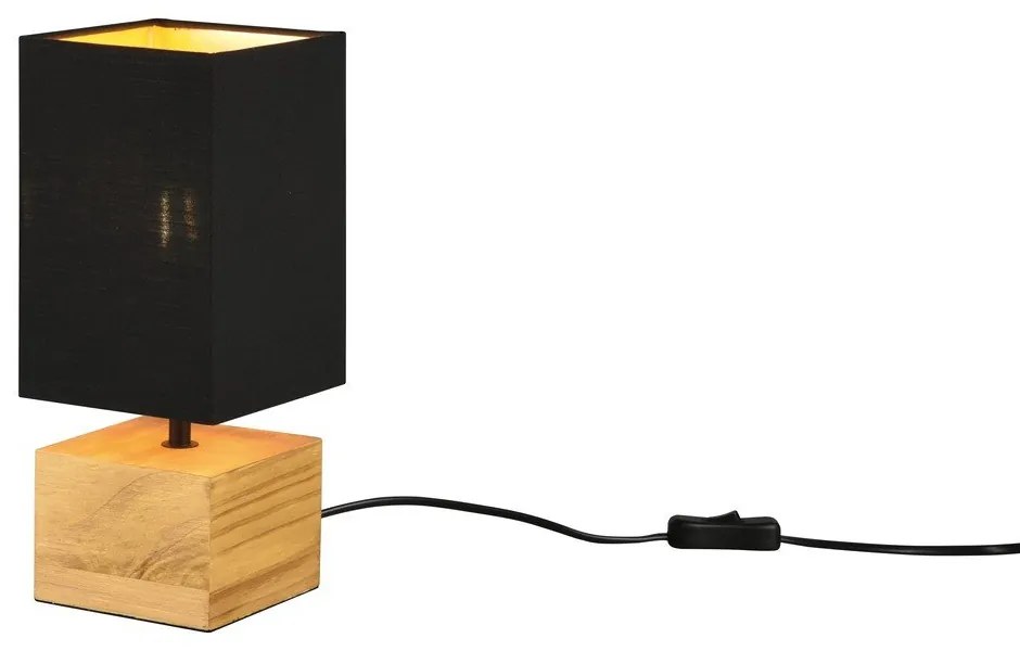 Stolová lampa s textilným tienidlom v čierno-prírodnej farbe (výška 30 cm) Woody – Reality