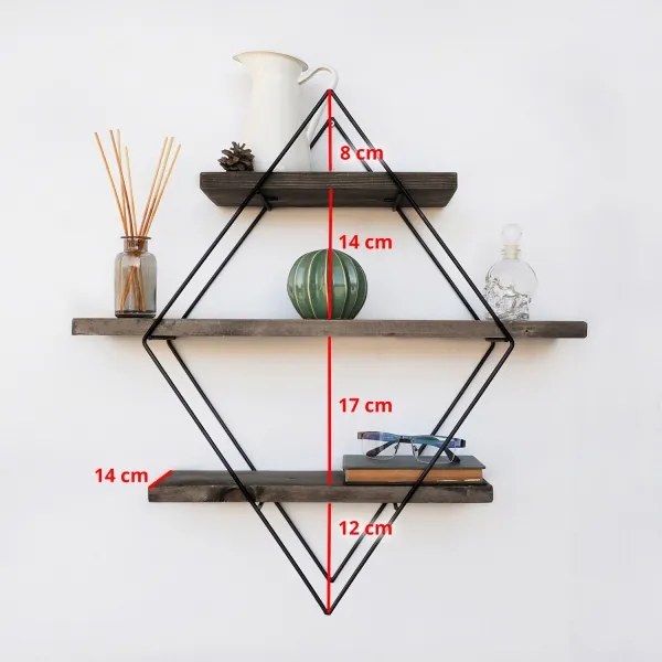 Nástenná polica 60x60 cm smrek