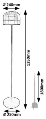 Rabalux 74038 - LED Stm. stojacia lampa XELIRA LED/20W/230V 3000/4000/6000K