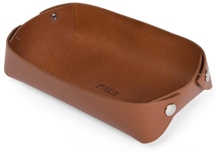 Odkladacia miska z pravej kože Rove, hnedá