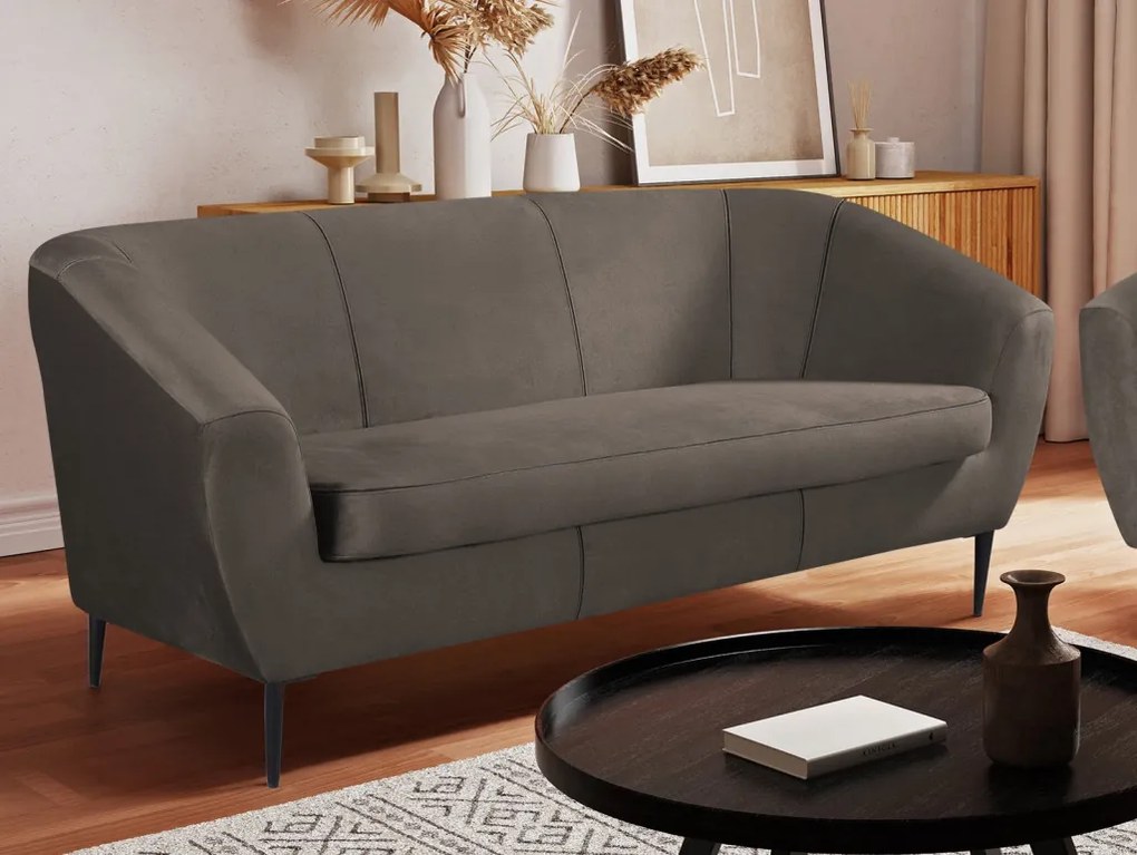 Trojmiestna pohovka Olivio, blatovo hnedá zamatová tkanina