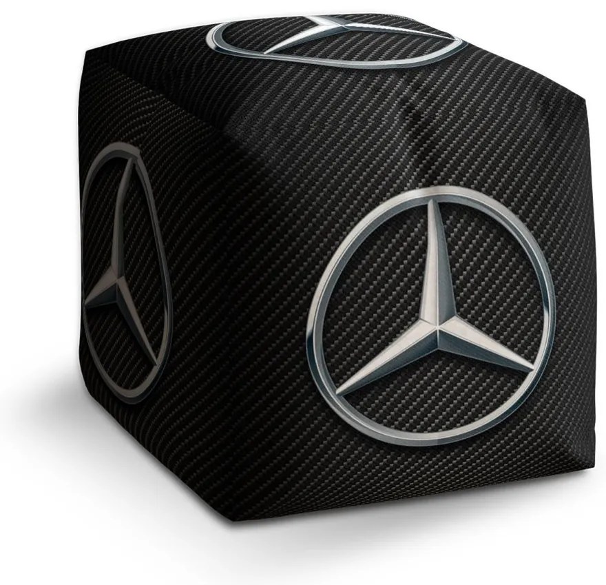 Taburet Cube Carbon, čierna