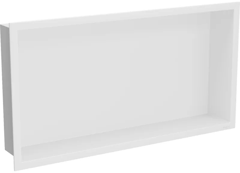 Mexen X-Wall-R, polička na zapustenie na obklad s golierom 60 x 30 cm, biela, 1920603010