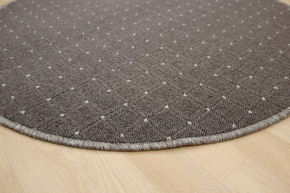 Condor Carpets 80x80 (průměr) kruh cm Kusový koberec Udinese hnedý kruh, hnedá, chodba / predsieň