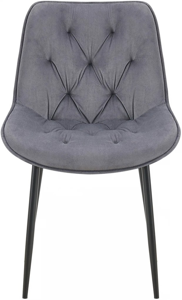 Jedálenská stolička Wallace - zamat - Tmavo sivá