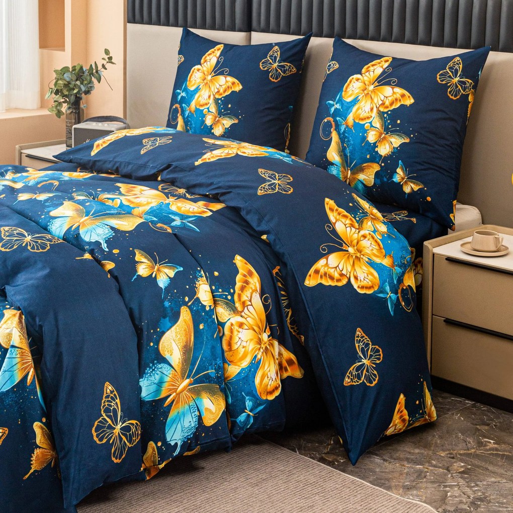 Obliečky z mikrovlákna ROYAL BUTTERFLY modré Rozmer obliečky: 70 x 80 cm | 140 x 200 cm