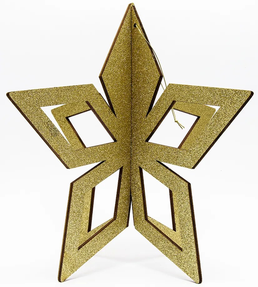 DECOLED Zlatá hvězda, 3D, 80 cm