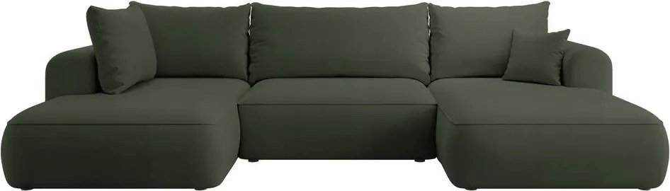 Rohová sedacia súprava v tvare U Olivo U (L) (zelená čierna)