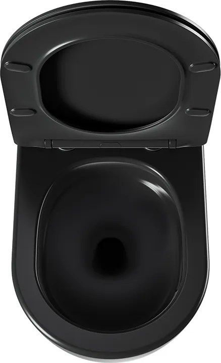 BPS-koupelny Závesná WC misa so SoftClose sedadlom HYD-4669, čierna matná