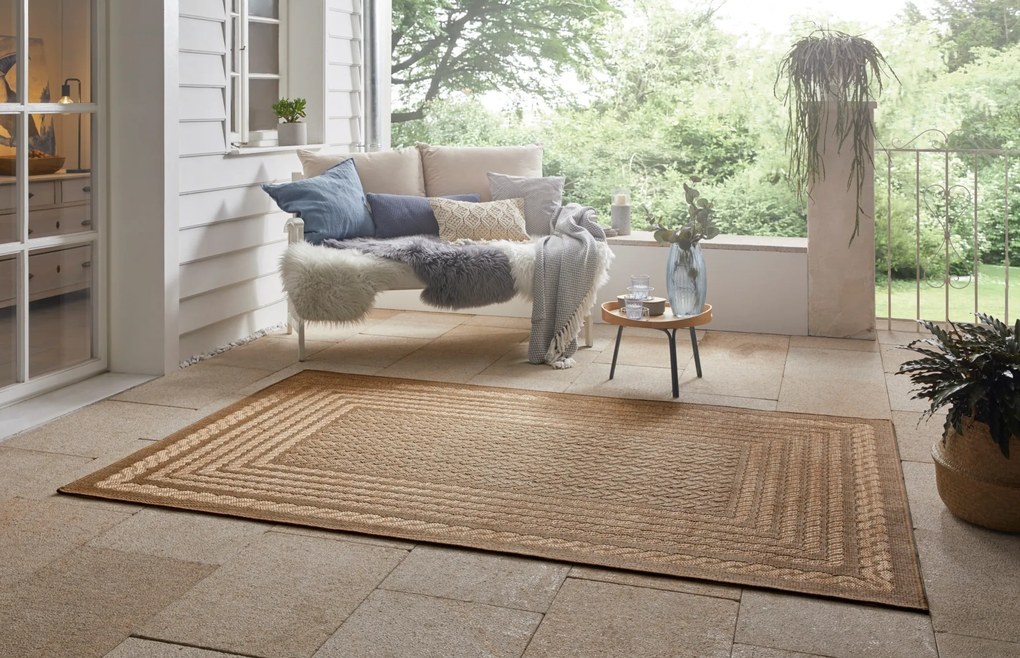 NORTHRUGS - Hanse Home koberce Kusový koberec Forest 103992 Beige / Brown – na von aj na doma - 120x170 cm