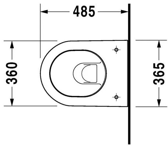 DURAVIT Darling New závesné WC Compact s hlbokým splachovaním, 360 mm x 485 mm, s povrchom WonderGliss, 25490900001