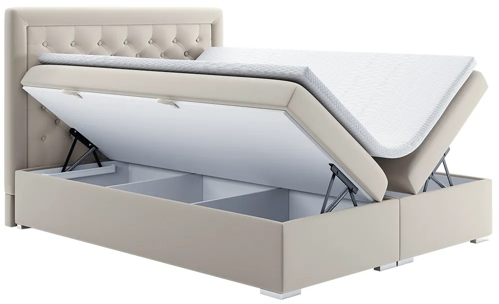 Tempo Kondela Posteľ boxspring, krémová, 160x200, DORMAN