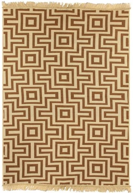 Hnedo-béžový koberec Ya Rugs Kare, 120 x 180 cm