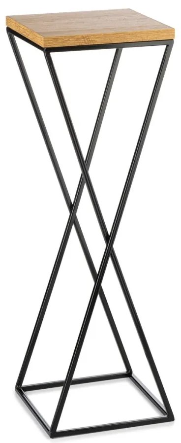 Kvetinový stojan LOFT 70 cm čierny/dub lancelot