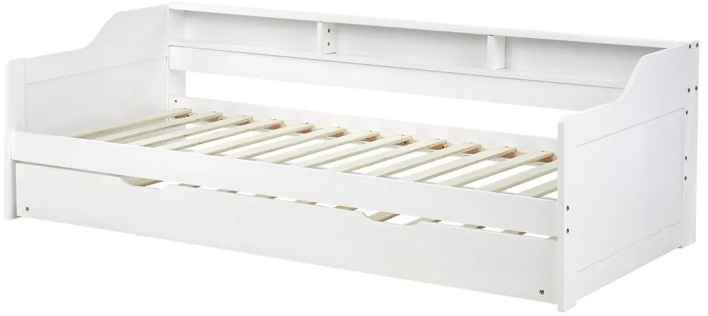 Jednolôžková posteľ 200 x 90 cm Elinor (biela) (s roštom). Vlastná spoľahlivá doprava až k Vám domov. 1078681