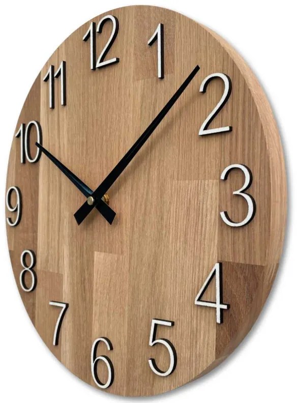 Nástenné hodiny drevené s vyrezávanými číslicami I SENTOP FB-MAS016-OSMO-3041-heads-black