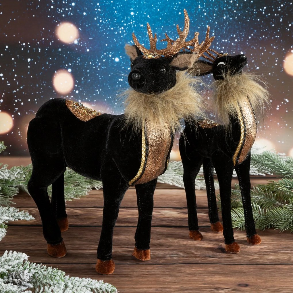 DEKORAČNÁ FIGÚRKA DEER 13X28 CM ČIERNA