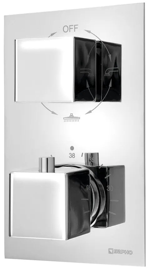 Podomietková sprchová batéria v lesklej striebornej farbe (3 výstupy) Latus – Sapho