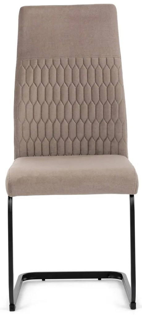 Autronic - Židle jídelní, cappucino látka, černý kov - DCL-X7018 CAP2 AKCE