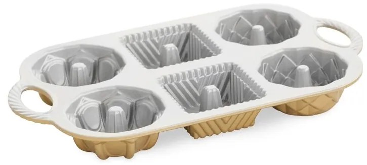 Mini plech na pečenie Nordic Ware so 6 formami Geo, 3,5 šálky, zlatý, 91277