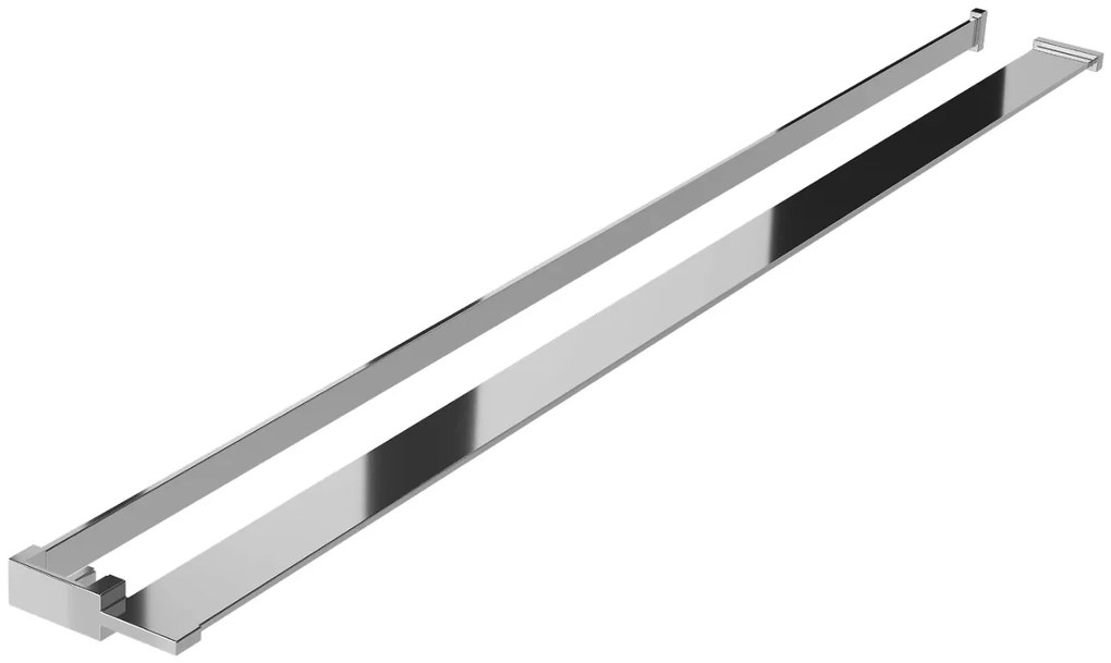 Erga Paris, sprchová zástena Walk-In 110x200 cm s poličkou a vešiakom na uteráky, 8mm číre sklo, chrómový profil, ERG-V02-PARIS-110x200-CL-CR-BAR