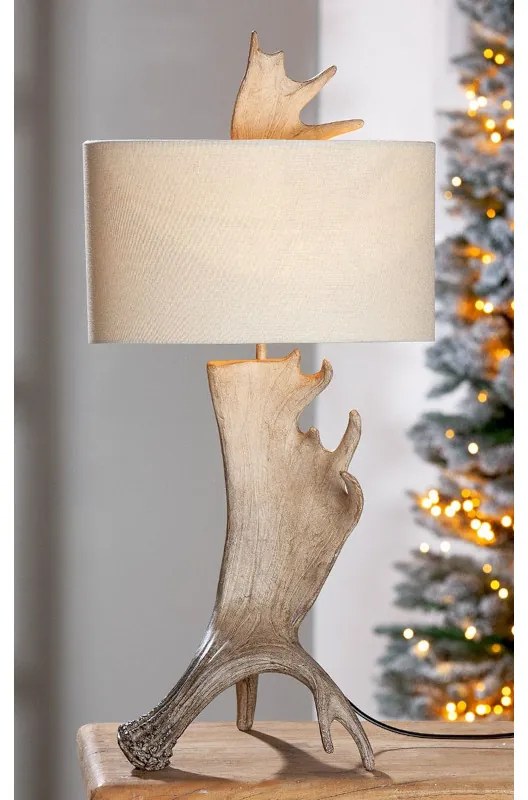 Béžová dekoratívna lampa PAROŽIE