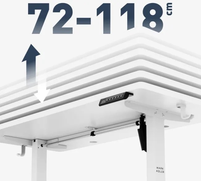 Elektrický výškovo nastaviteľný stôl Mark Adler Leader 6.9 biely
