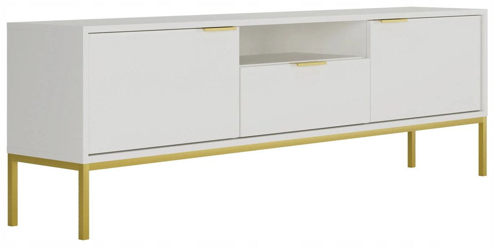 Televízny stolík Austin 175 cm biely/zlatý