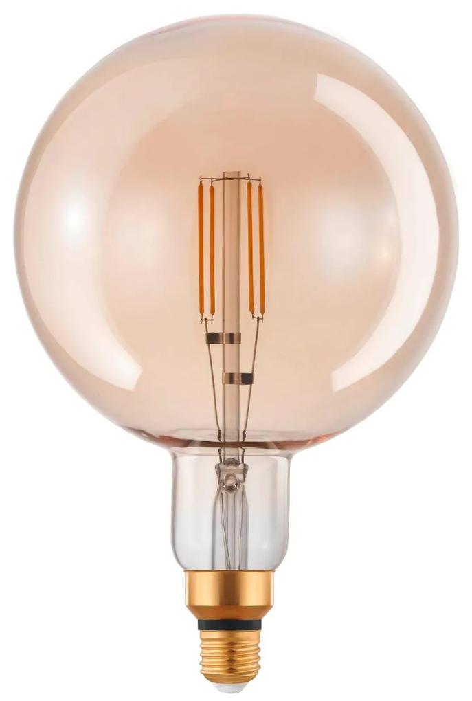 EGLO Retro stmievateľná filamentová LED žiarovka, E27, G200, 4,5 W, 470lm, 2200K, teplá biela, jantárová