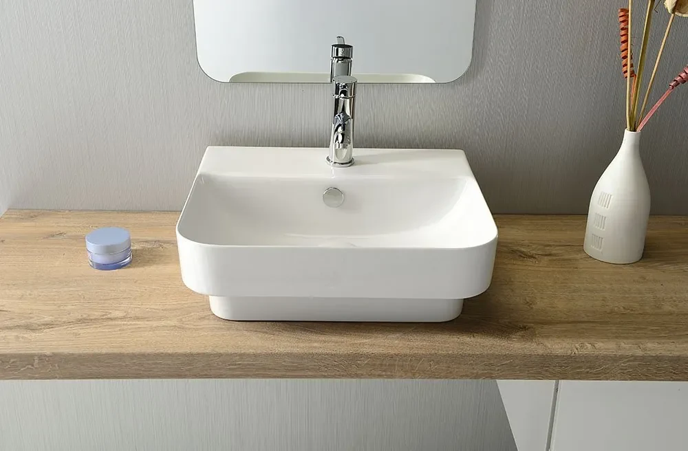 Isvea Isvea, SOTT AQUA umývadlo 57 cm, zápustné do dosky, 10SQ50057