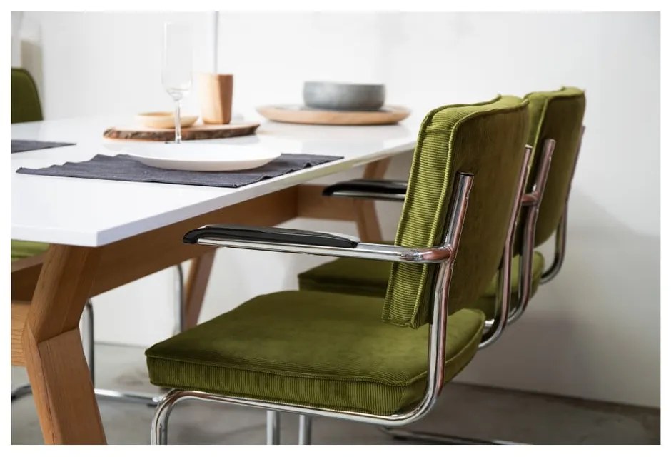 Sada 2 čiernych stoličiek s opierkami Zuiver Ridge Kink Rib